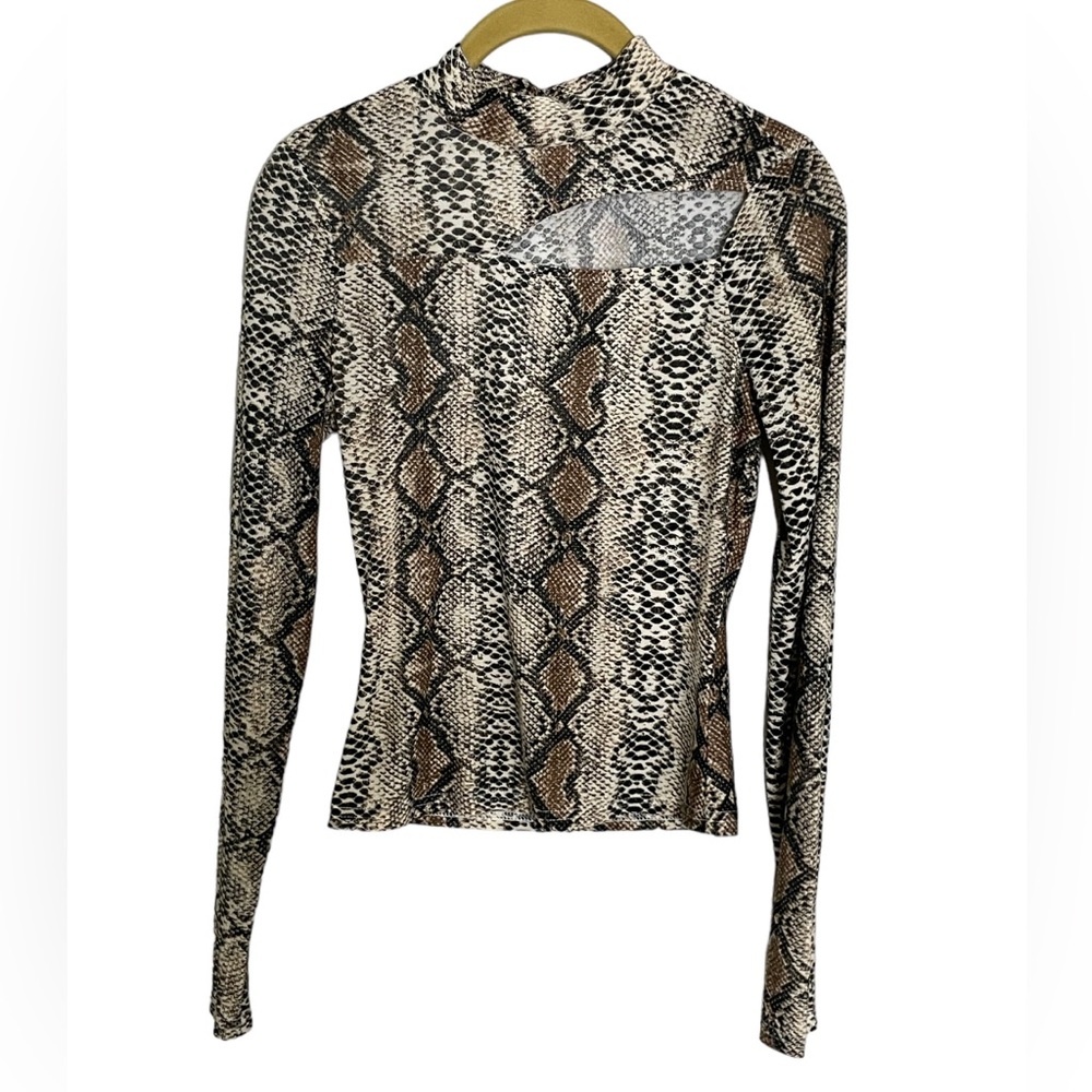 superdown Snake Print Long Sleeve Top